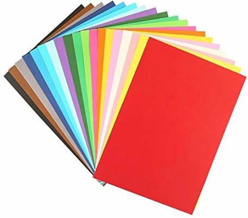 OFIXO Pack of 50 Sheets (10 color*5 Sheets) A4 Color Paper for Art and  Craft/Printing Purpose Multi Color Paper Plain A4 80 gsm Craft paper